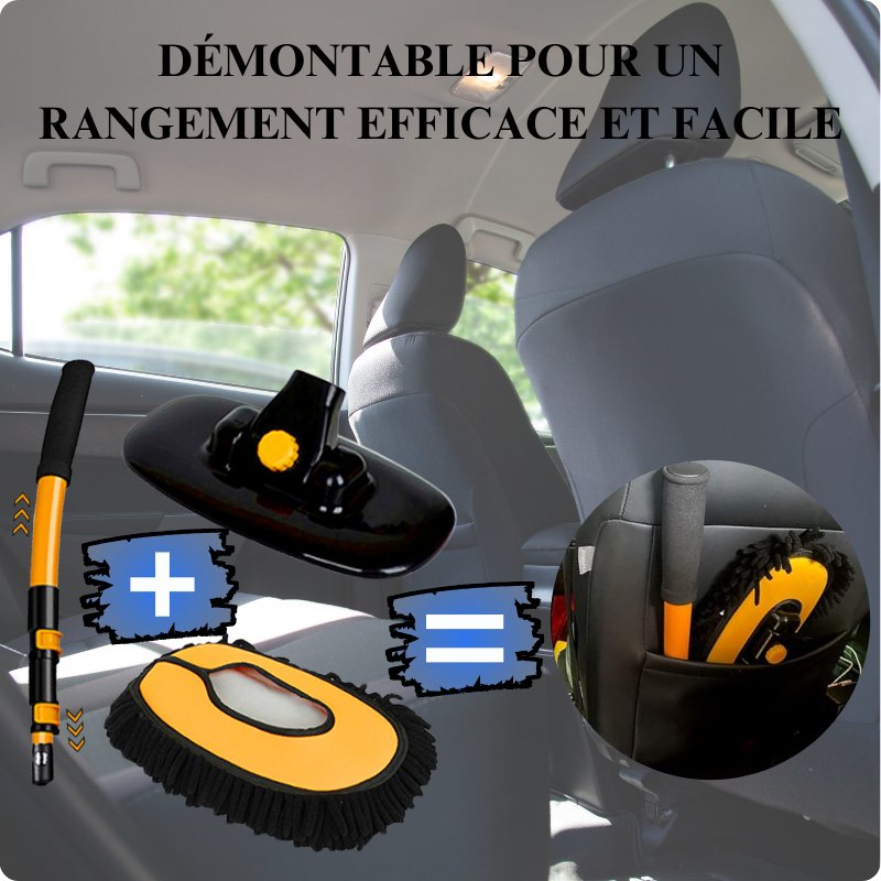 BALAI TELESCOPIQUE MICROFIBRE POUR VOITURE / Car Washing Mop™ - equipeauto64.com