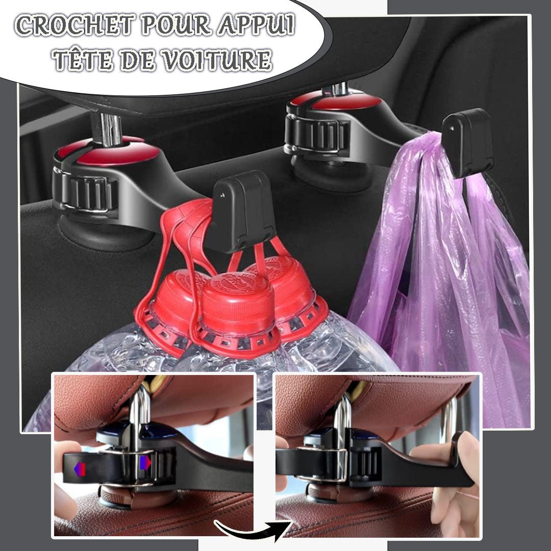 Crochet d'appui-tête énorme résistance de siège de voiture / SEAT HOOK™ - equipeauto64.com