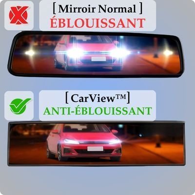 Rétroviseurs Intérieur Anti - éblouissement et grand angle / CarView™ - equipeauto64.com